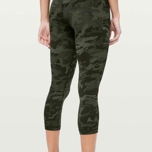 Lululemon align crop green camouflage size 6